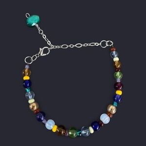 Vivid Loop Glass Bead Adjustable Bracelet